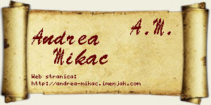 Andrea Mikać vizit kartica